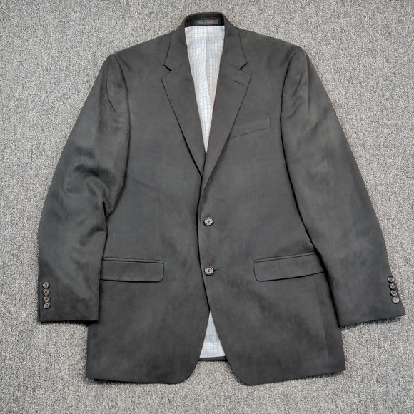 Lauren Ralph Lauren Sport Coat Blazer 42L Charcoal Faux Suede Professional — photo 2